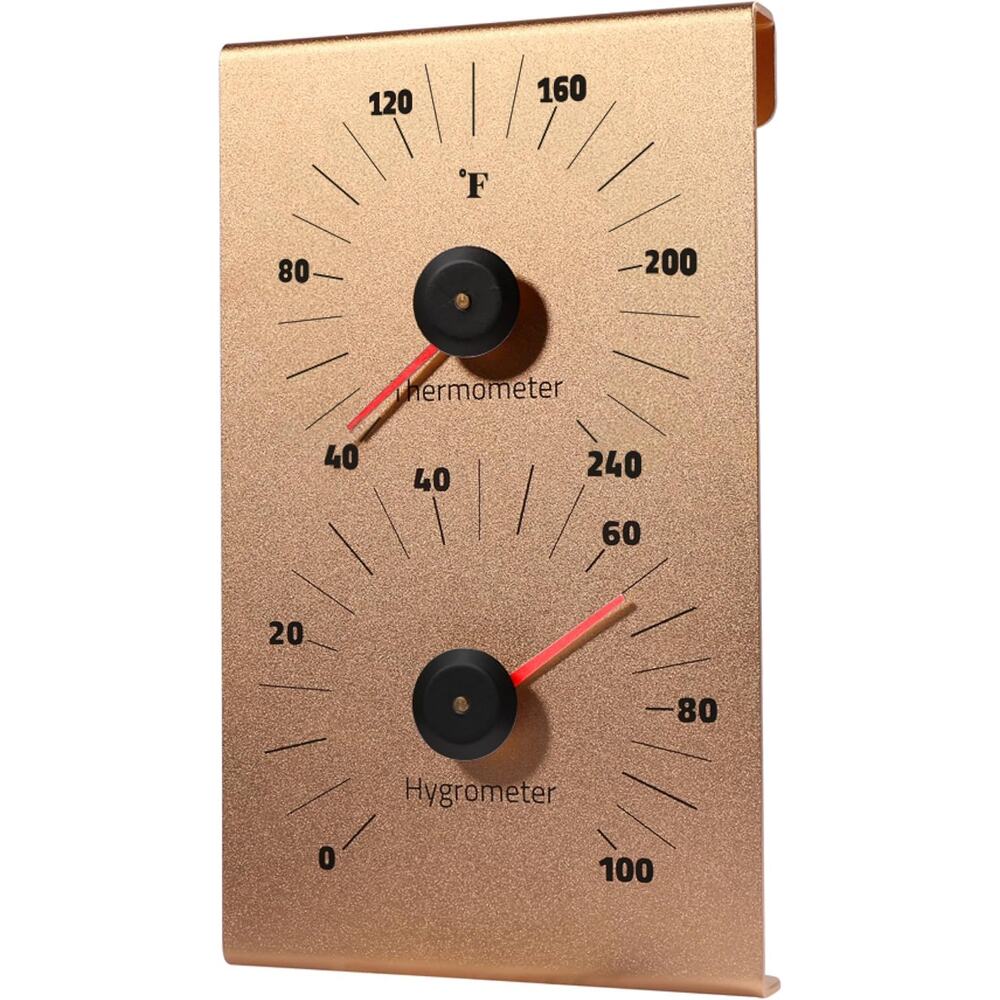 Premium Aluminum Sauna Thermometer Hygrometer Large Numbers Heat Resistant